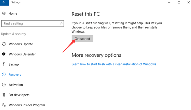 Reset Windows PC
