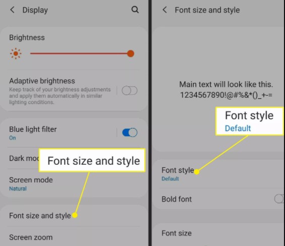 Change Android Font Size and Style