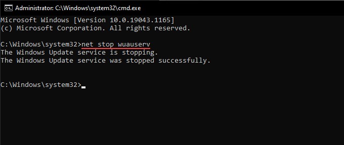 Reset Windows Update Command